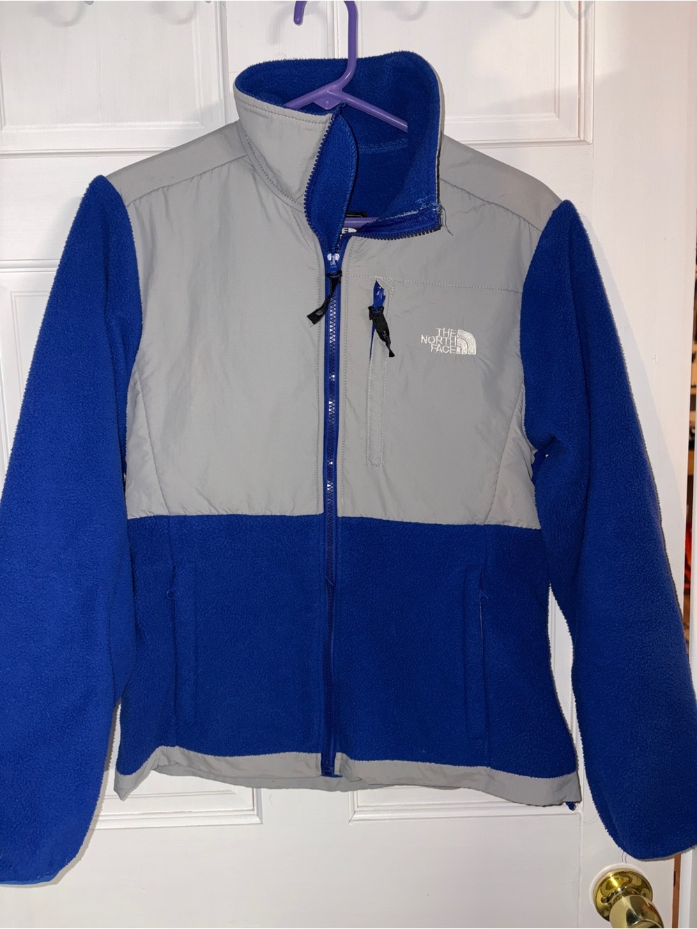 The North Face Blue and Light Gray Fleece Performance Jacket